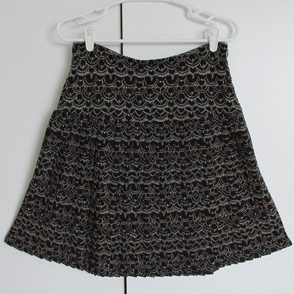 City DKNY Black Pink White Pleated Skirt Size M - Picture 1 of 7